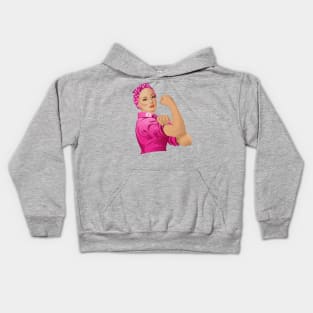 Rosie the Riveter Breast Cancer Awareness Kids Hoodie